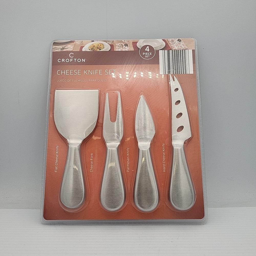 Crofton 4 Piece Cheese Knife Set Stainless Steel For Hard and Soft Cheeses